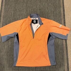 FootJoy DryJoys Hydrolite Vibrant Orange and Gray Half-Zip Jacket